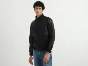 Men Solid High Neck Jacket