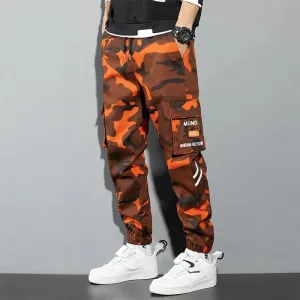Men's Camo Cargo Pants - Streetwear Casual Pants in Green Camouflage