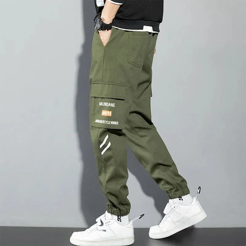 Men's Camo Cargo Pants - Streetwear Casual Pants in Green Camouflage