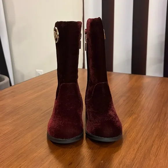 Michael Kors Emma Lily velour Boots new plum Girls Toddlers Size 11