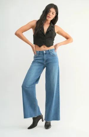 Mid Rise Relaxed Wide Leg