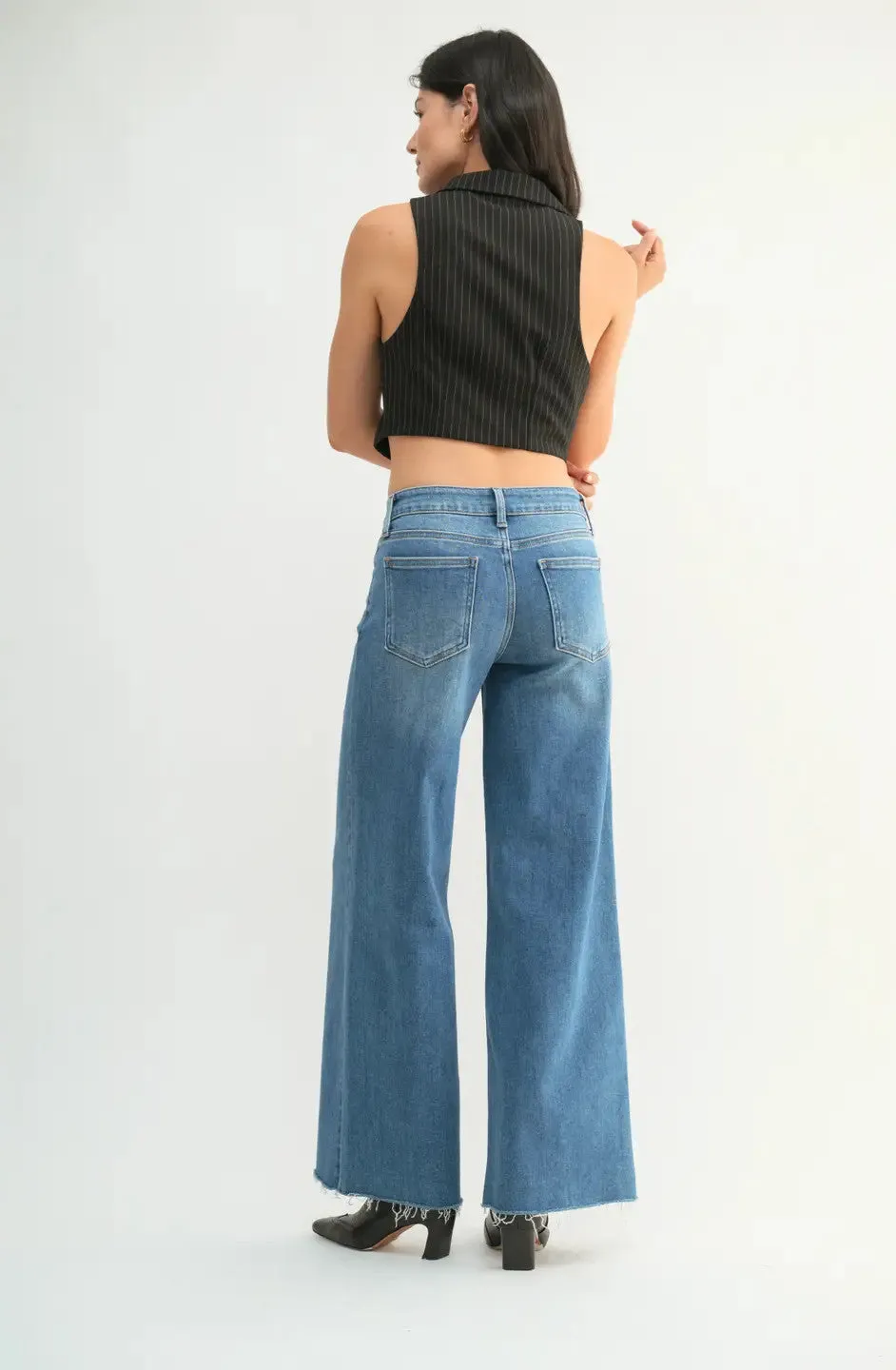 Mid Rise Relaxed Wide Leg
