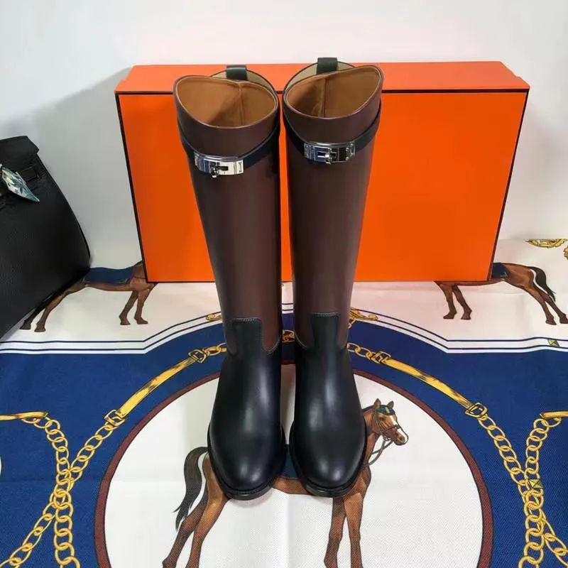 Mixed Colors Women Boots Knee High Boot Lock