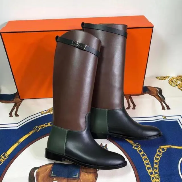 Mixed Colors Women Boots Knee High Boot Lock