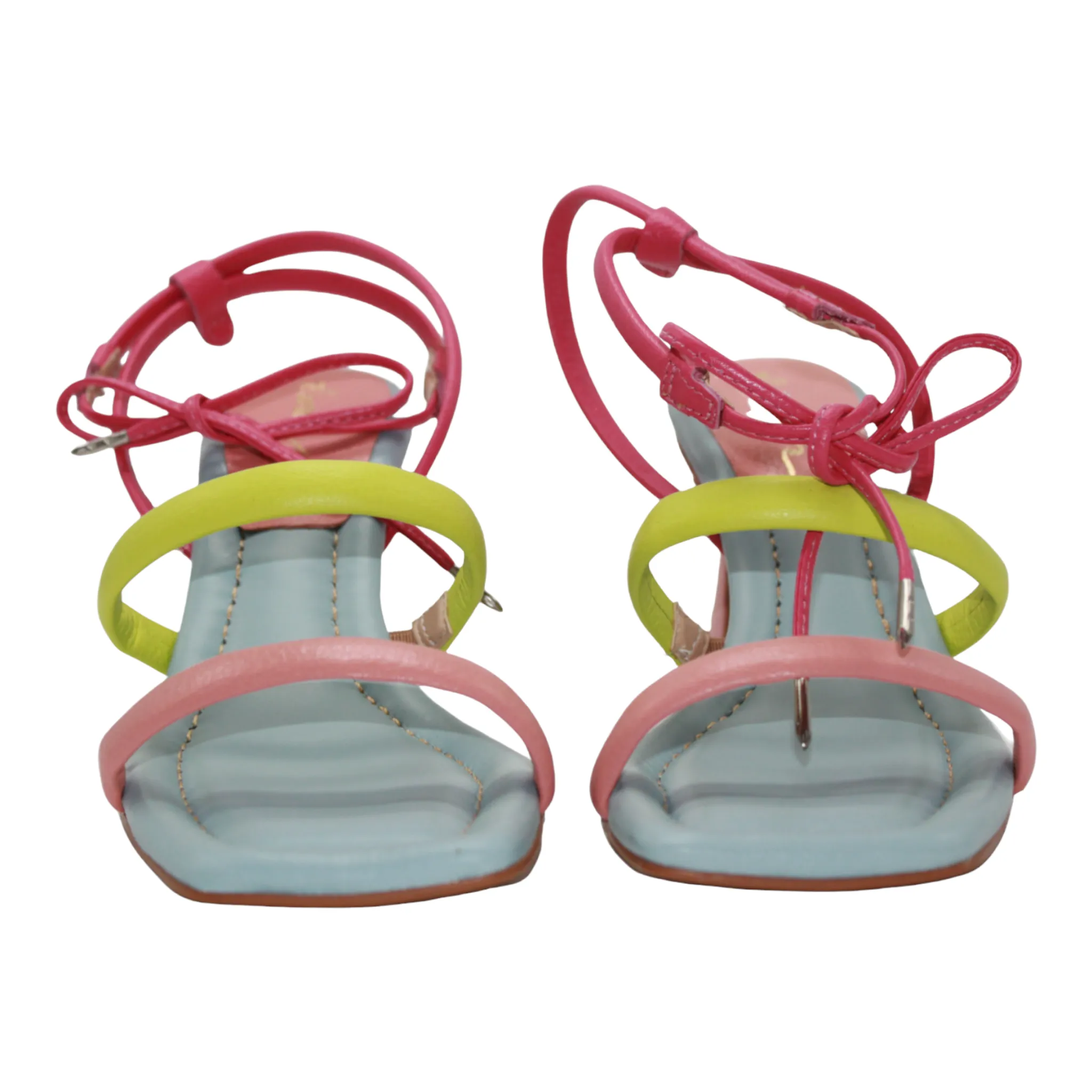 Multicolored Neon Heeled Sandals