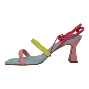Multicolored Neon Heeled Sandals