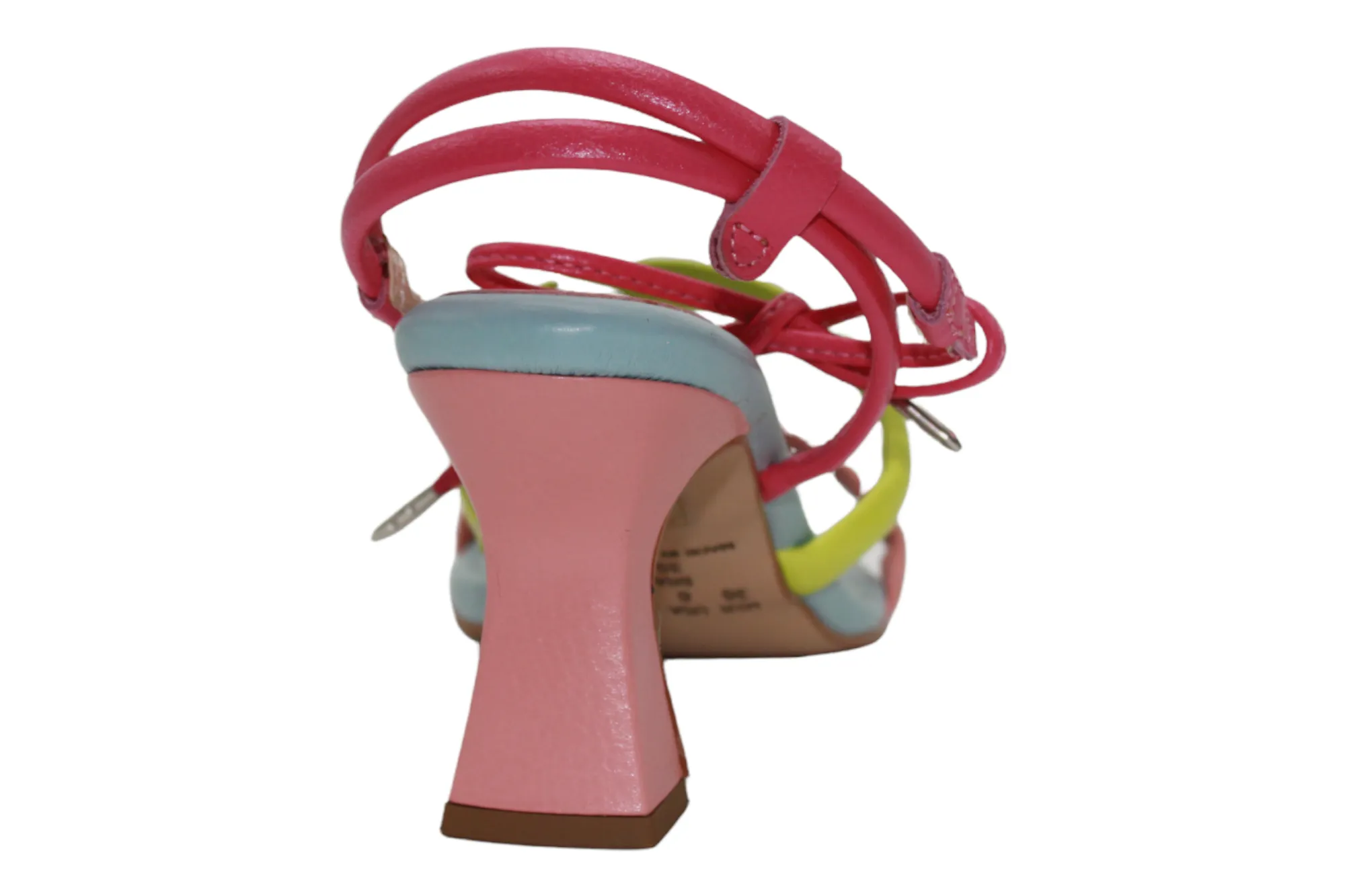 Multicolored Neon Heeled Sandals