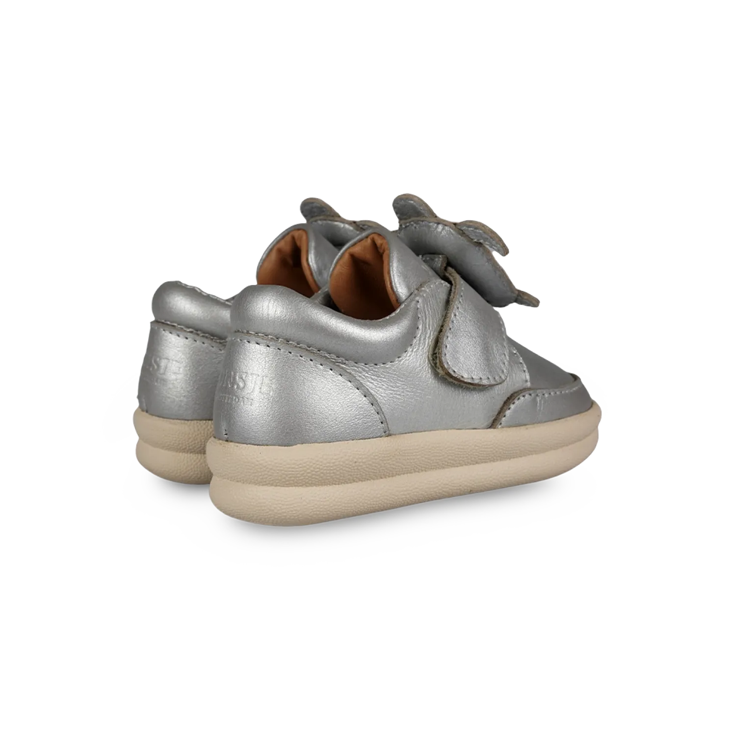 Nellu Sneakers | Shimmer Turtle | Silver Grey Metallic Leather