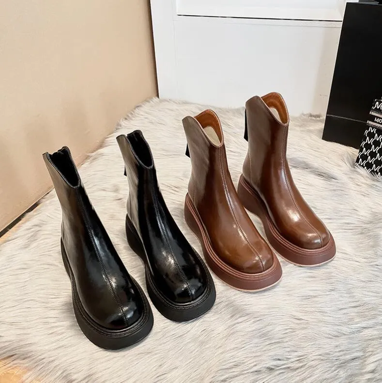 New Petite Thicksole Back Zipper Fashion Short Boots MS290