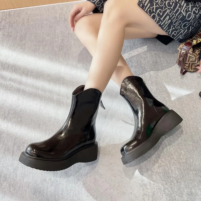 New Petite Thicksole Back Zipper Fashion Short Boots MS290