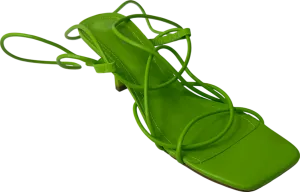 PrettyLittleThing Green Square Toe Lace Up Heeled Sandals UK 5 EU 38 👠