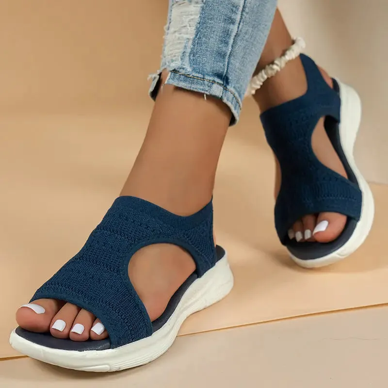 'Quilla' Peep Toe Flat Sandals