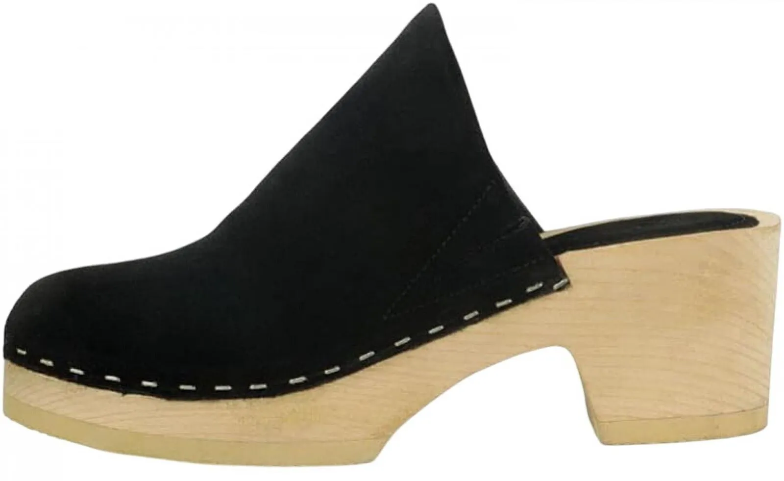Rag & Co Darcie Suede Wood Clogs RCSH2242BLACK Black 6M
