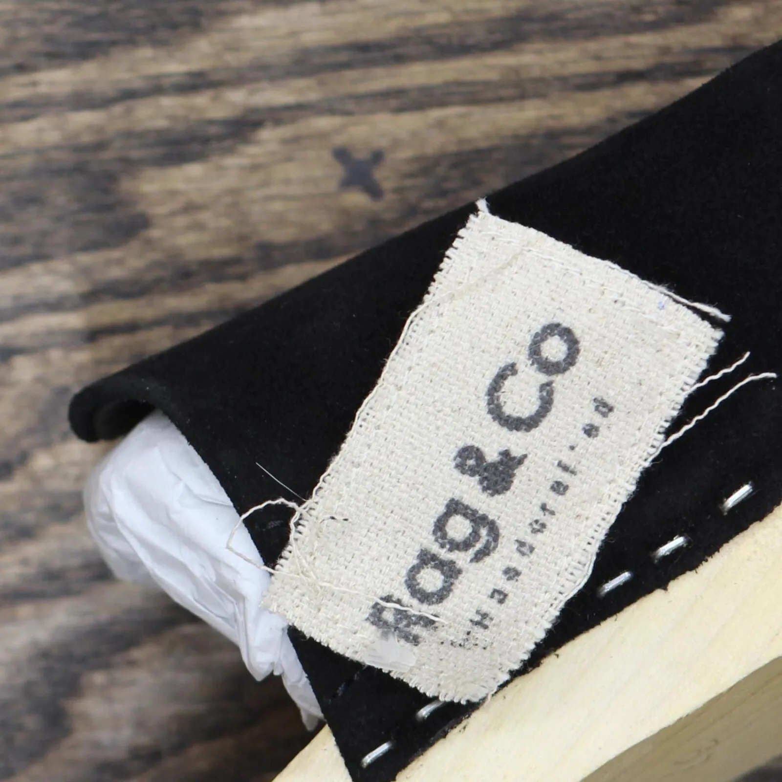 Rag & Co Darcie Suede Wood Clogs RCSH2242BLACK Black 6M