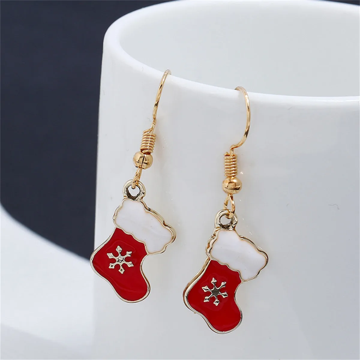 Red Enamel & 18K Gold-Plated Boots Drop Earrings