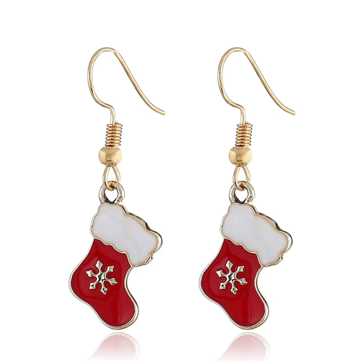 Red Enamel & 18K Gold-Plated Boots Drop Earrings