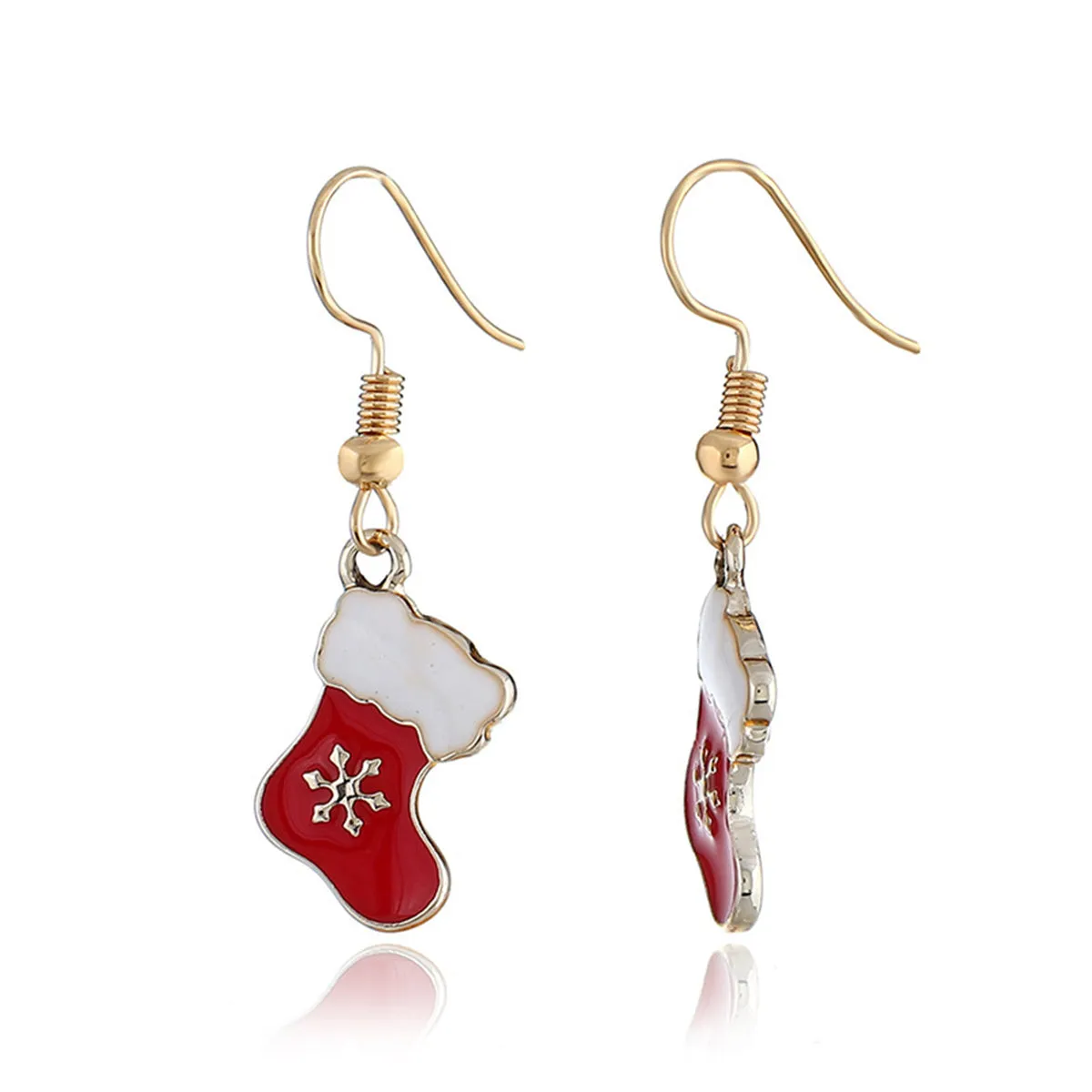 Red Enamel & 18K Gold-Plated Boots Drop Earrings
