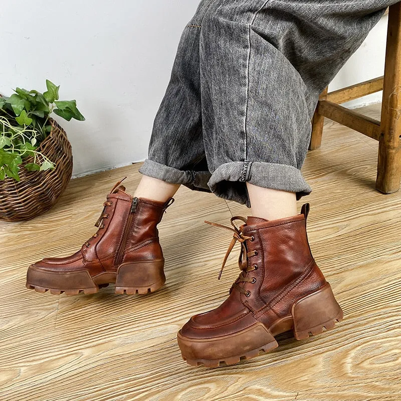 Round Toe Handmade Fashion Leisure Ladies Boots