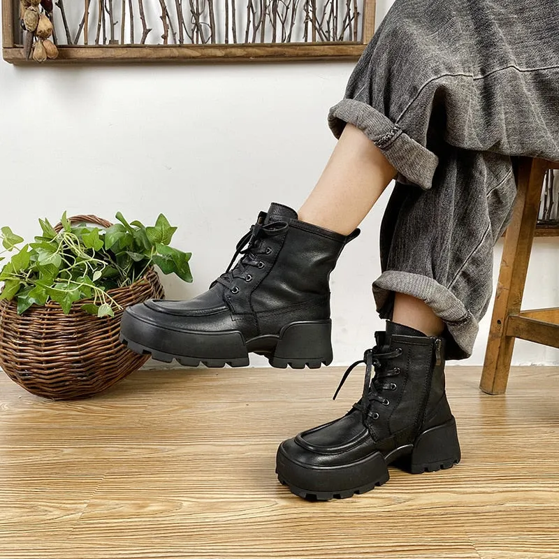 Round Toe Handmade Fashion Leisure Ladies Boots