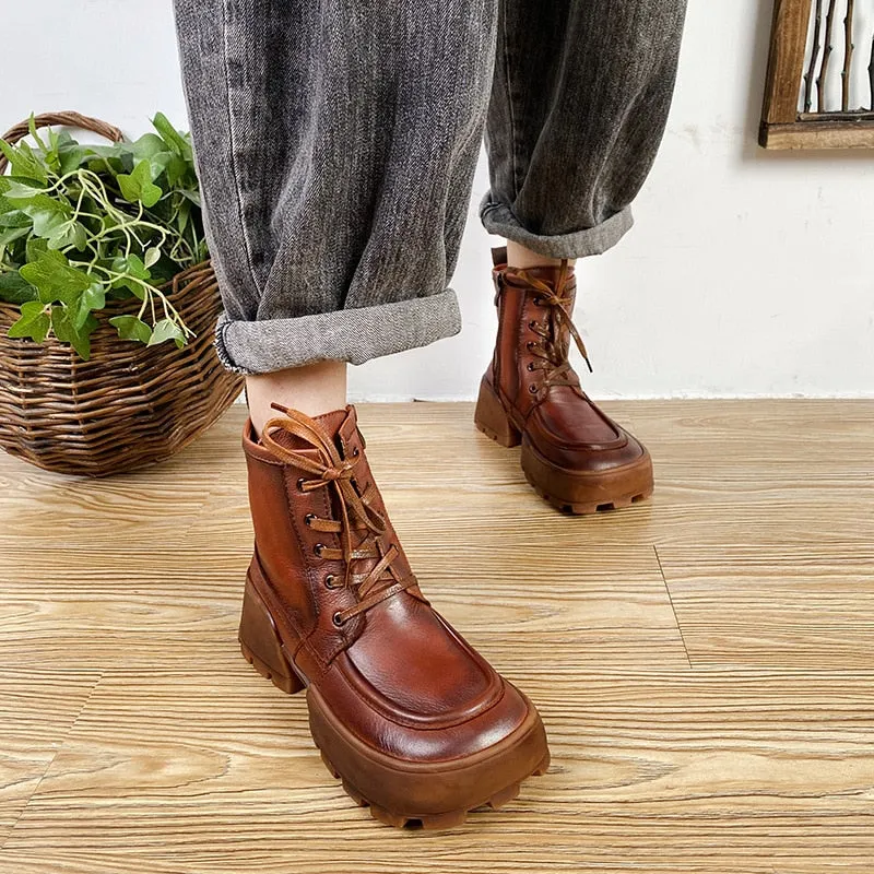 Round Toe Handmade Fashion Leisure Ladies Boots