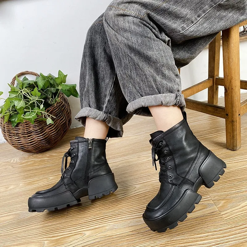 Round Toe Handmade Fashion Leisure Ladies Boots