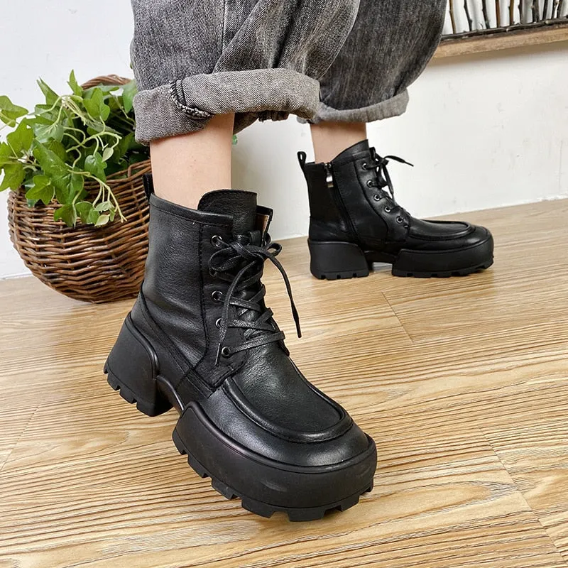 Round Toe Handmade Fashion Leisure Ladies Boots