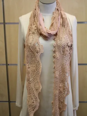 Ryu | Wrap Pink Laced Scarf