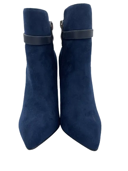 Sergio Bari Blue Faux Suede Ankle Boots