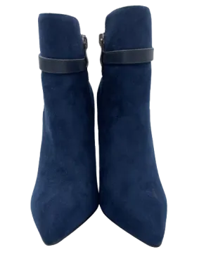 Sergio Bari Blue Faux Suede Ankle Boots