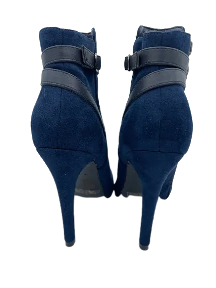 Sergio Bari Blue Faux Suede Ankle Boots