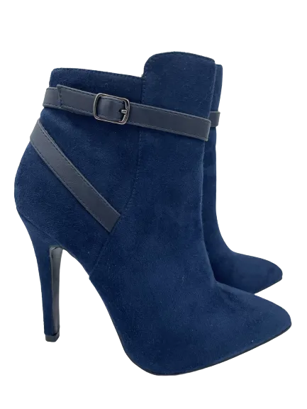 Sergio Bari Blue Faux Suede Ankle Boots