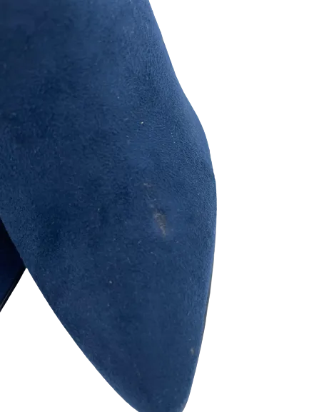 Sergio Bari Blue Faux Suede Ankle Boots