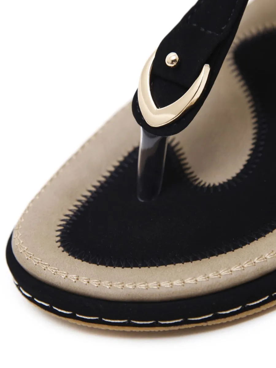 Signature T-Strap Black Slingback Sandal