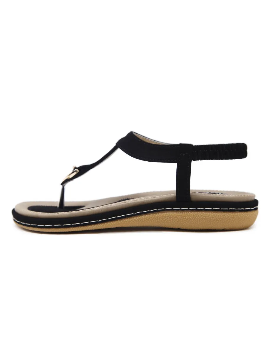 Signature T-Strap Black Slingback Sandal
