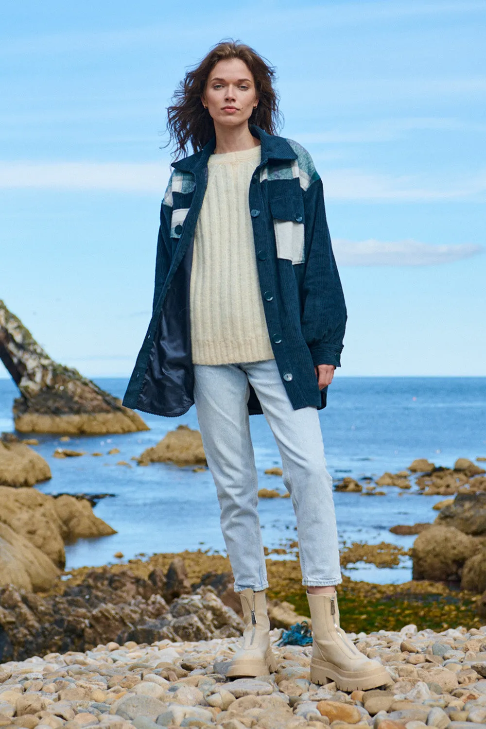 Silver Green shirt jacket