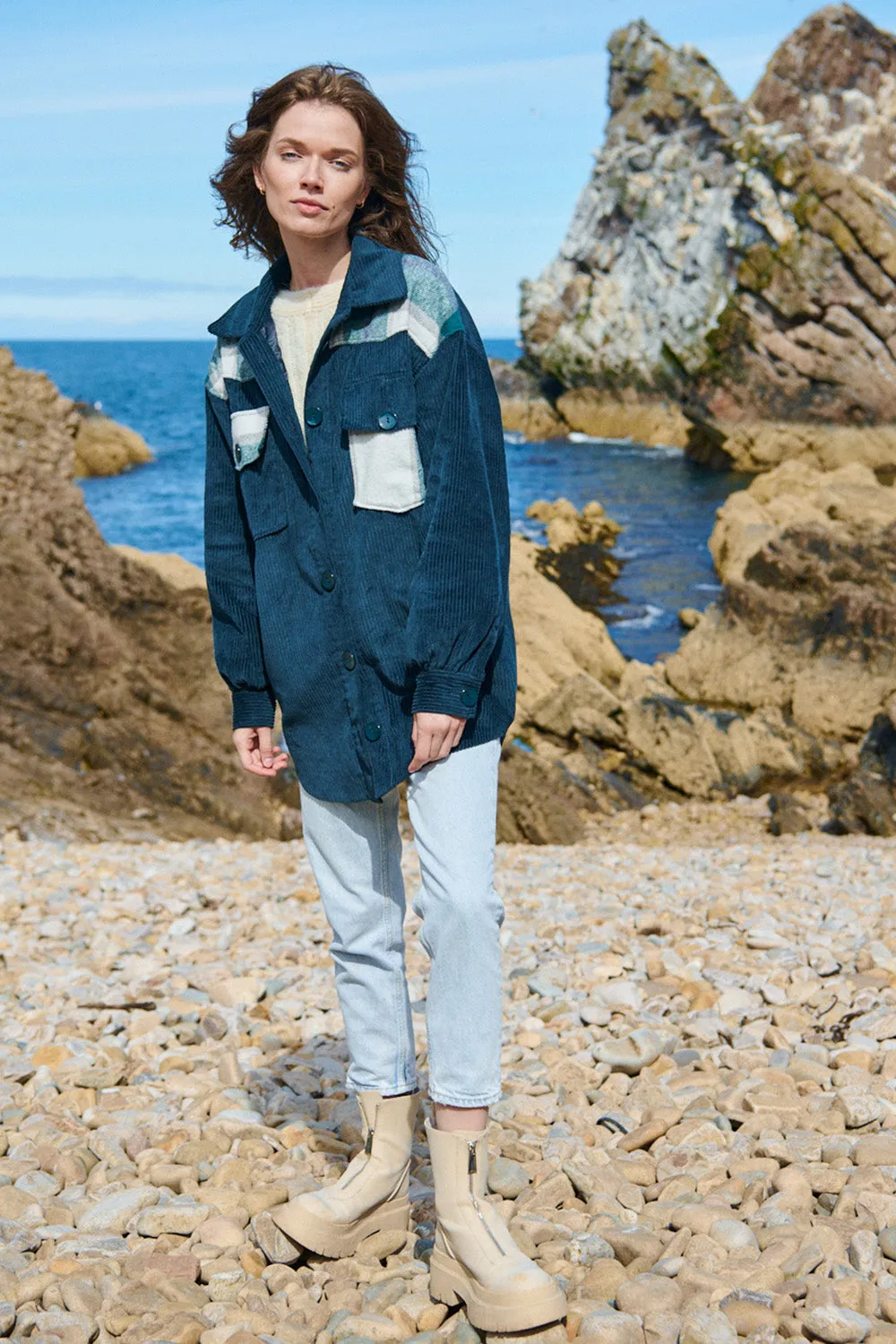 Silver Green shirt jacket