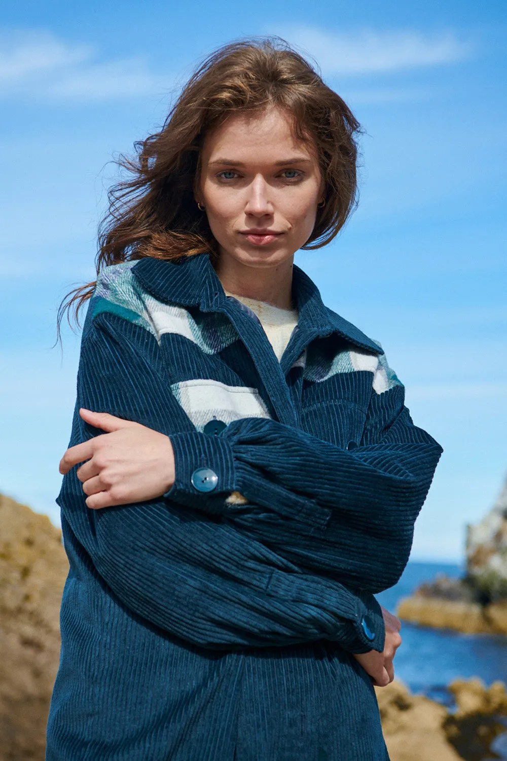 Silver Green shirt jacket