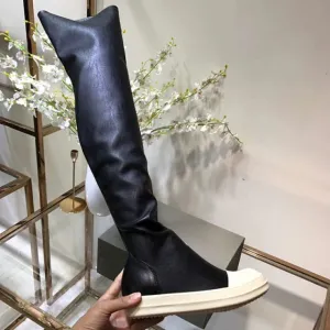 Stretch over the knee boots women flat platform