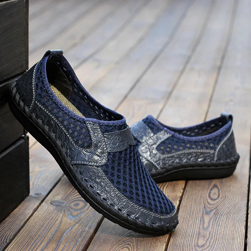 TrendSchuh Casual Mesh Leder Loafer