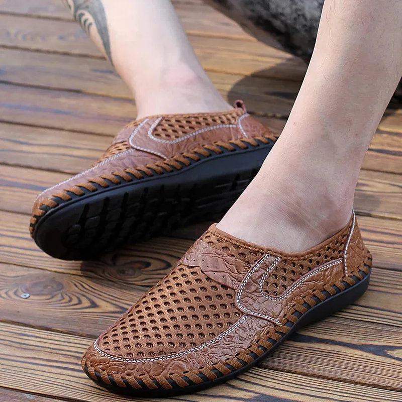 TrendSchuh Casual Mesh Leder Loafer