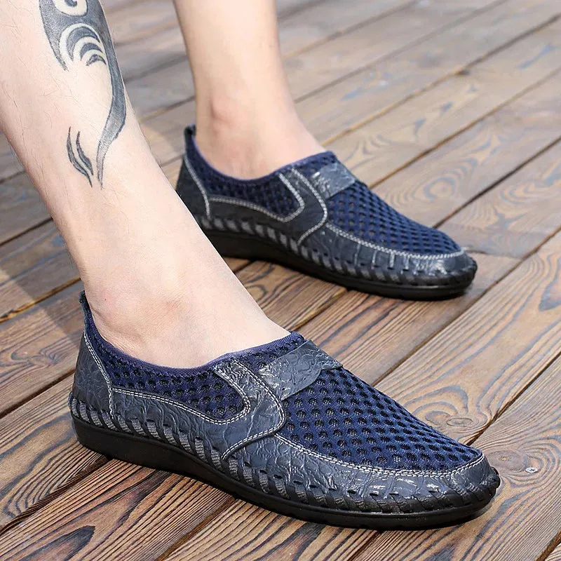 TrendSchuh Casual Mesh Leder Loafer