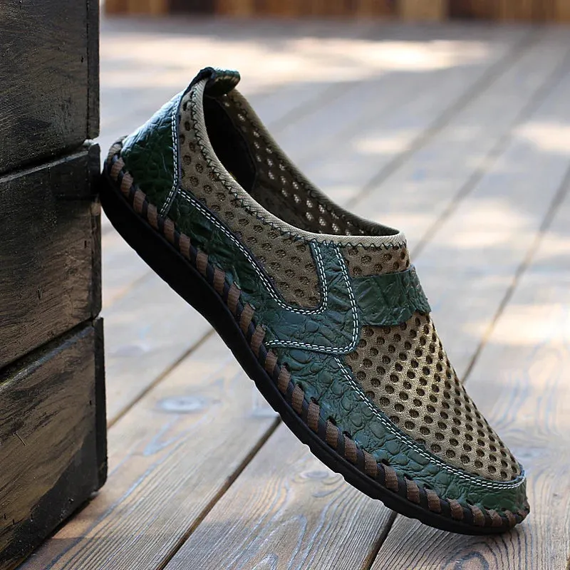 TrendSchuh Casual Mesh Leder Loafer