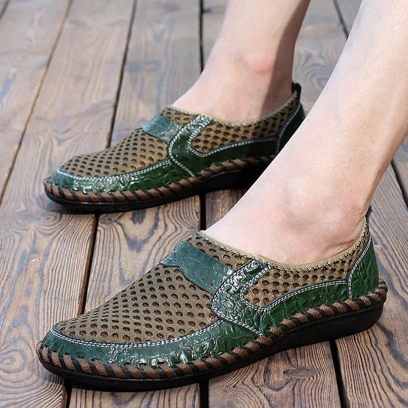TrendSchuh Casual Mesh Leder Loafer