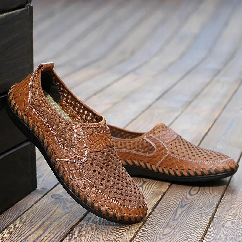 TrendSchuh Casual Mesh Leder Loafer