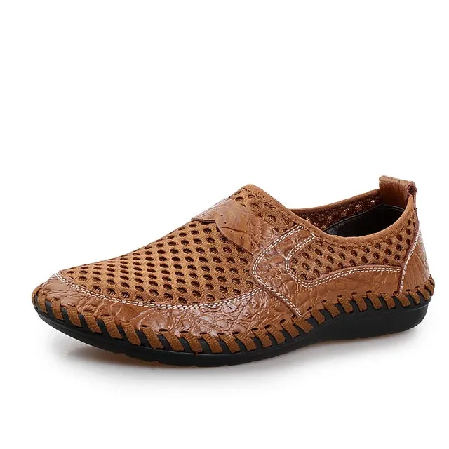 TrendSchuh Casual Mesh Leder Loafer