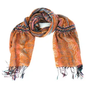 Treska | Pleated Scarf Orange/Multi