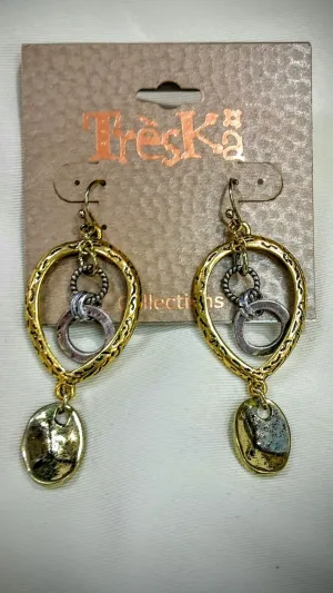 Treska | Teardrop Ring Drop Earrings