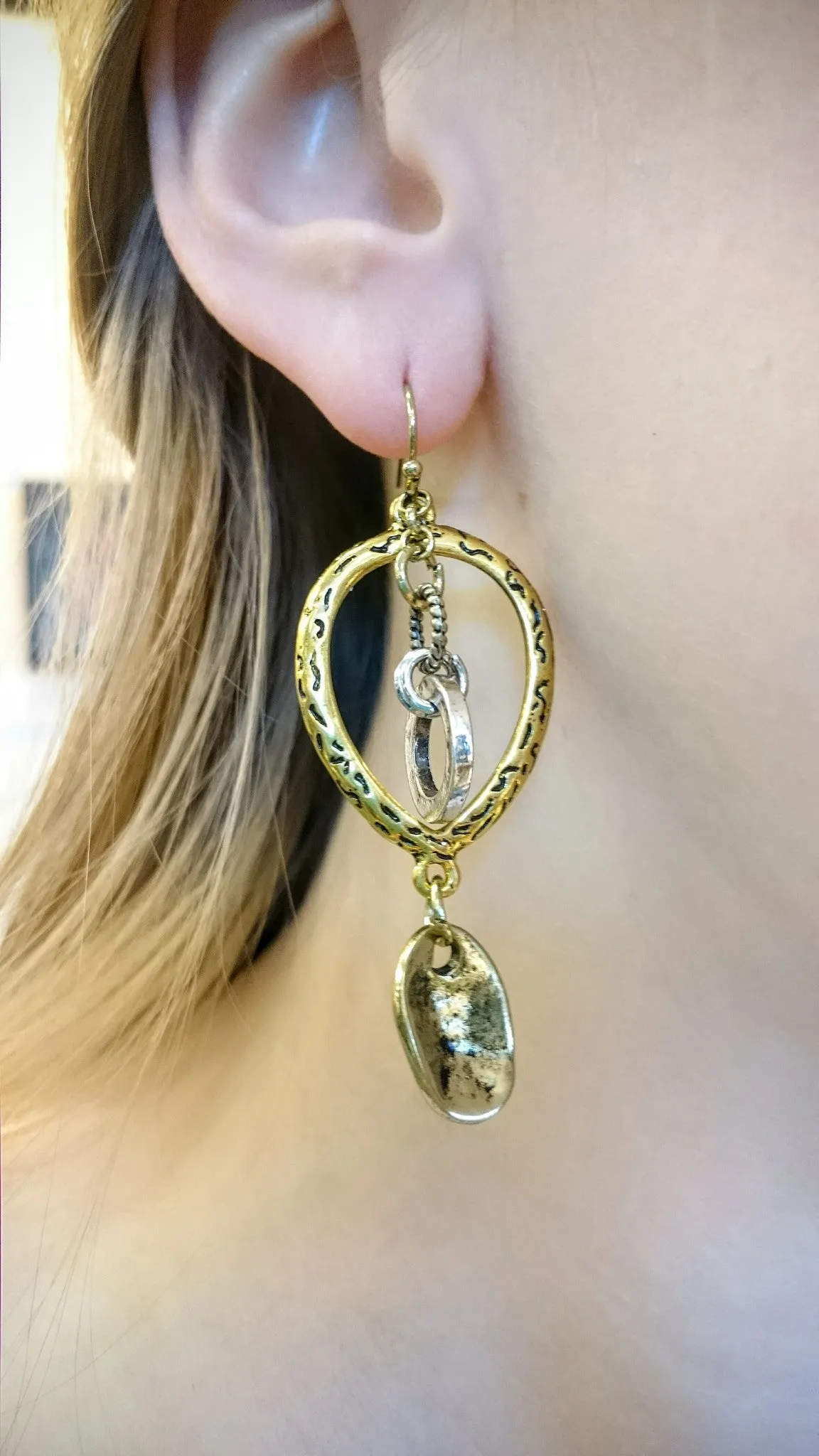 Treska | Teardrop Ring Drop Earrings