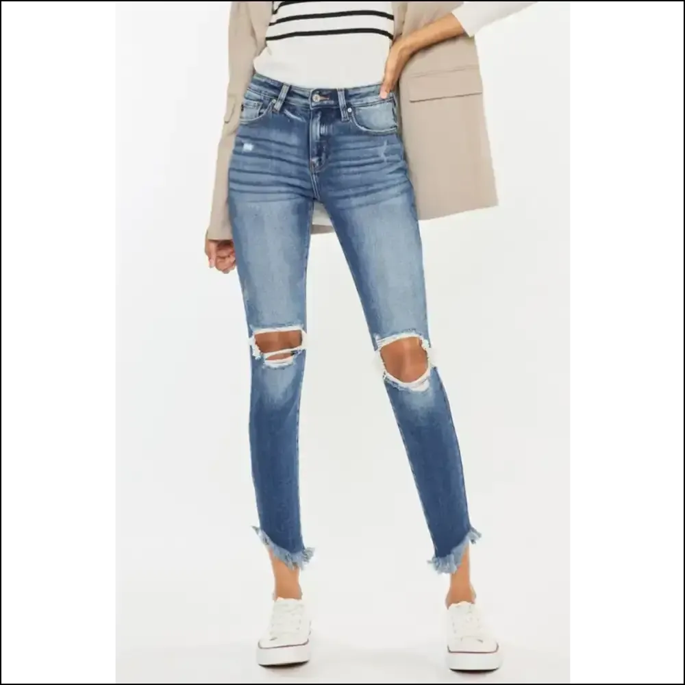 Unleash your Inner Fashionista in Kancan High Waist Distressed Jeans! 😎✨