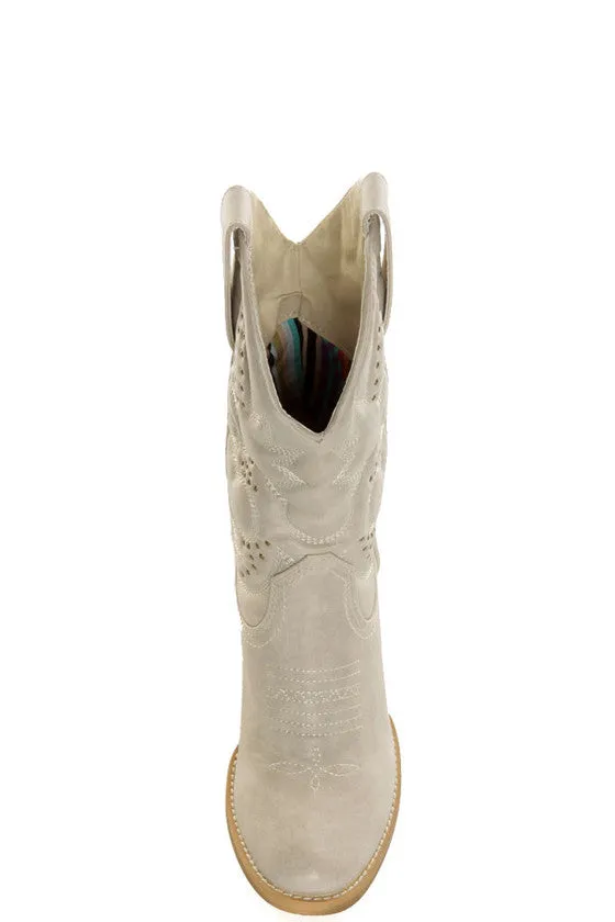 Very Volatile | Denver Cowgirl Boots Off White
